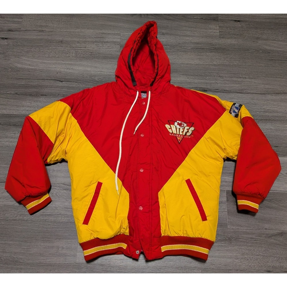 Vintage Logo 7 Kansas City Chiefs Full Zip Nylon Coat Size Med Read Description